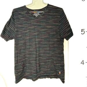 Colours Alexander Julian Black & stripes Short Sleeve T-Shirt Men's XL.‎